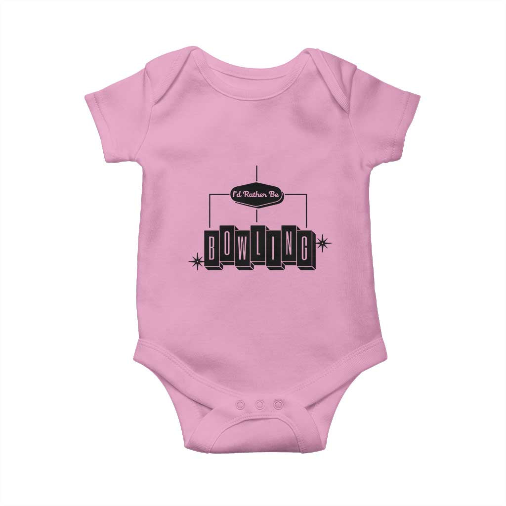 Id Rather Be Bowling Baby Onesie Funny Bowler Gift - Wonder Print Shop