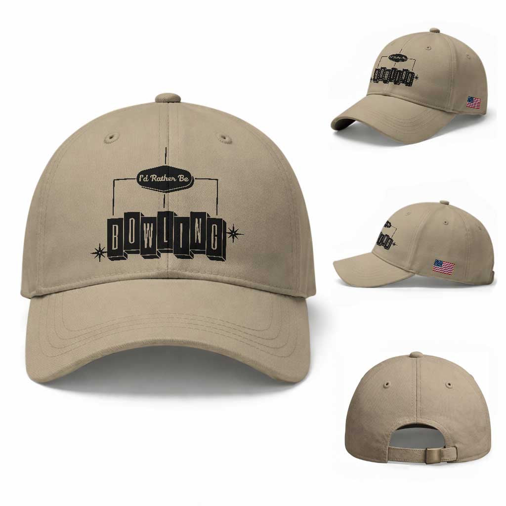 Id Rather Be Bowling Baseball Cap Funny Bowler Gift