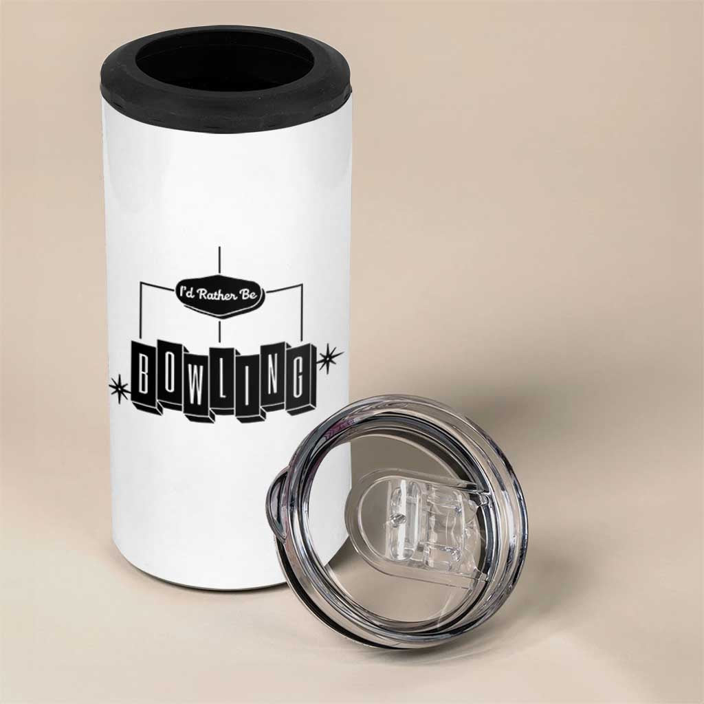 Id Rather Be Bowling 4 in 1 Can Cooler Tumbler Funny Bowler Gift - Wonder Print Shop