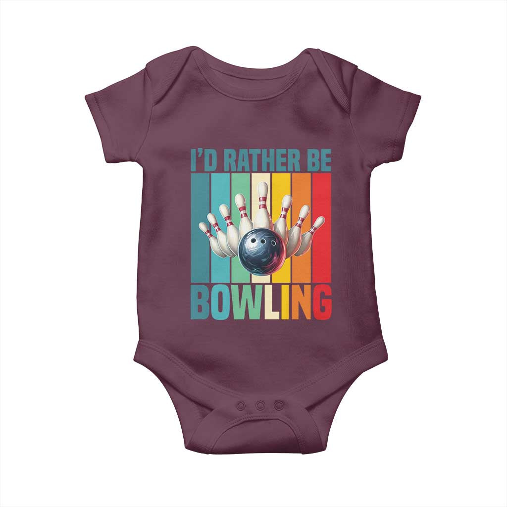 Funny Bowling Quote Baby Onesie Id Rather Be Bowling Gift - Wonder Print Shop
