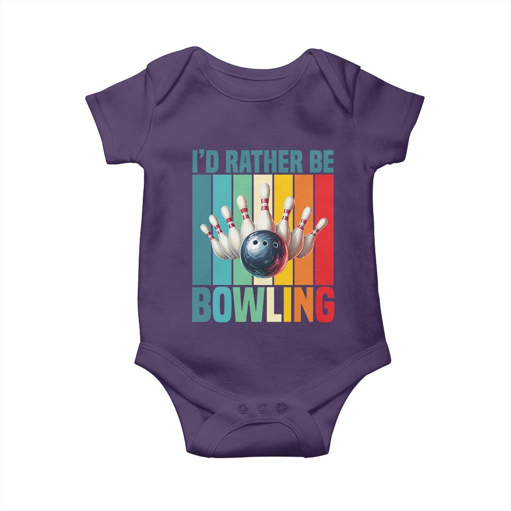 Funny Bowling Quote Baby Onesie Id Rather Be Bowling Gift - Wonder Print Shop
