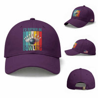 Funny Bowling Quote Baseball Cap Id Rather Be Bowling Gift