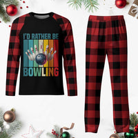 Funny Bowling Quote Plaid Pajama Set Id Rather Be Bowling Gift - Wonder Print Shop