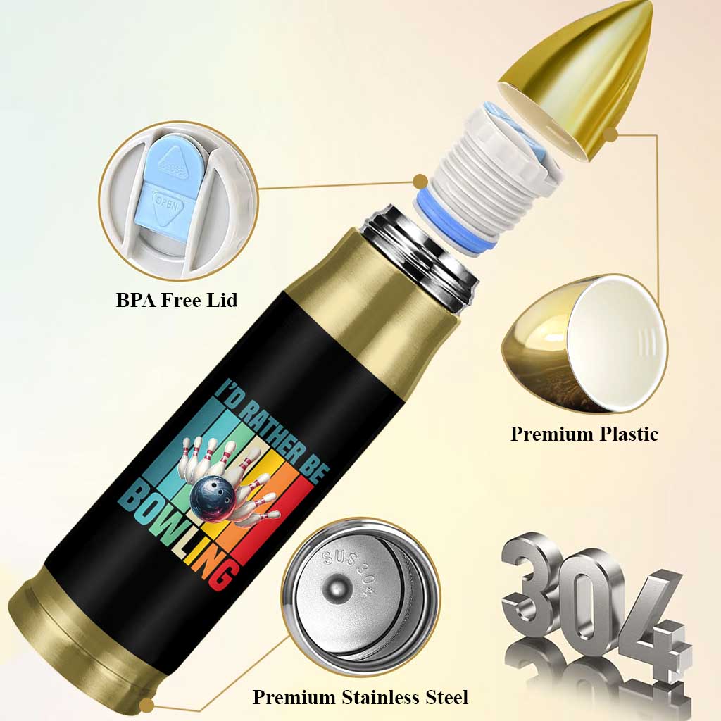 Funny Bowling Quote Bullet Tumbler Id Rather Be Bowling Gift - Wonder Print Shop