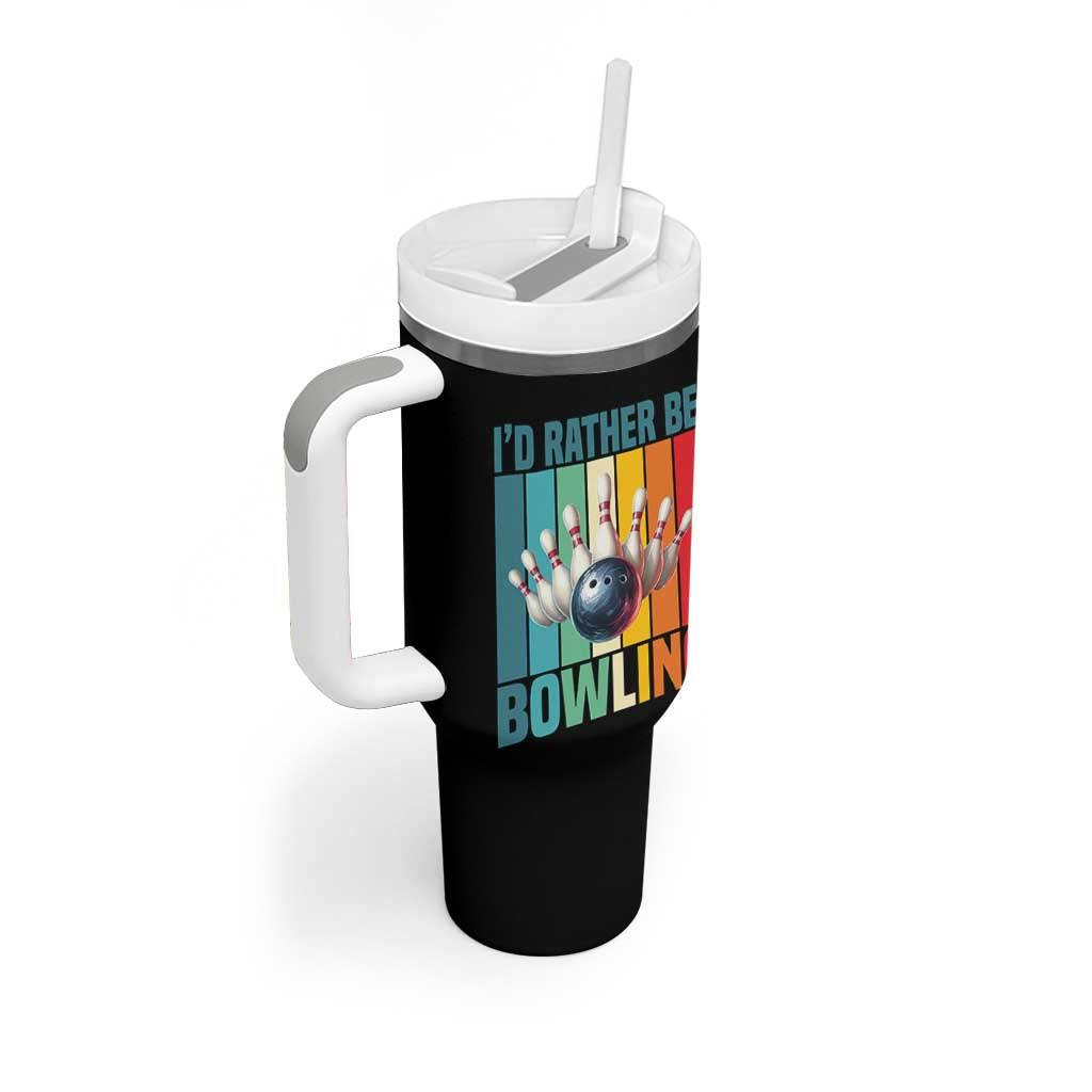 Funny Bowling Quote Tumbler With Handle Id Rather Be Bowling Gift - Wonder Print Shop