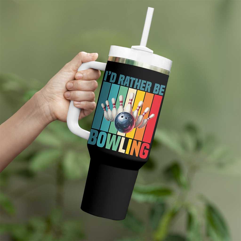 Funny Bowling Quote Tumbler With Handle Id Rather Be Bowling Gift - Wonder Print Shop