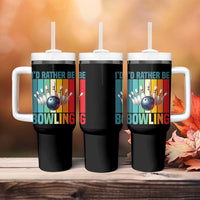 Funny Bowling Quote Tumbler With Handle Id Rather Be Bowling Gift - Wonder Print Shop