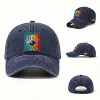 Funny Bowling Quote Washed Cotton Baseball Cap Id Rather Be Bowling Gift