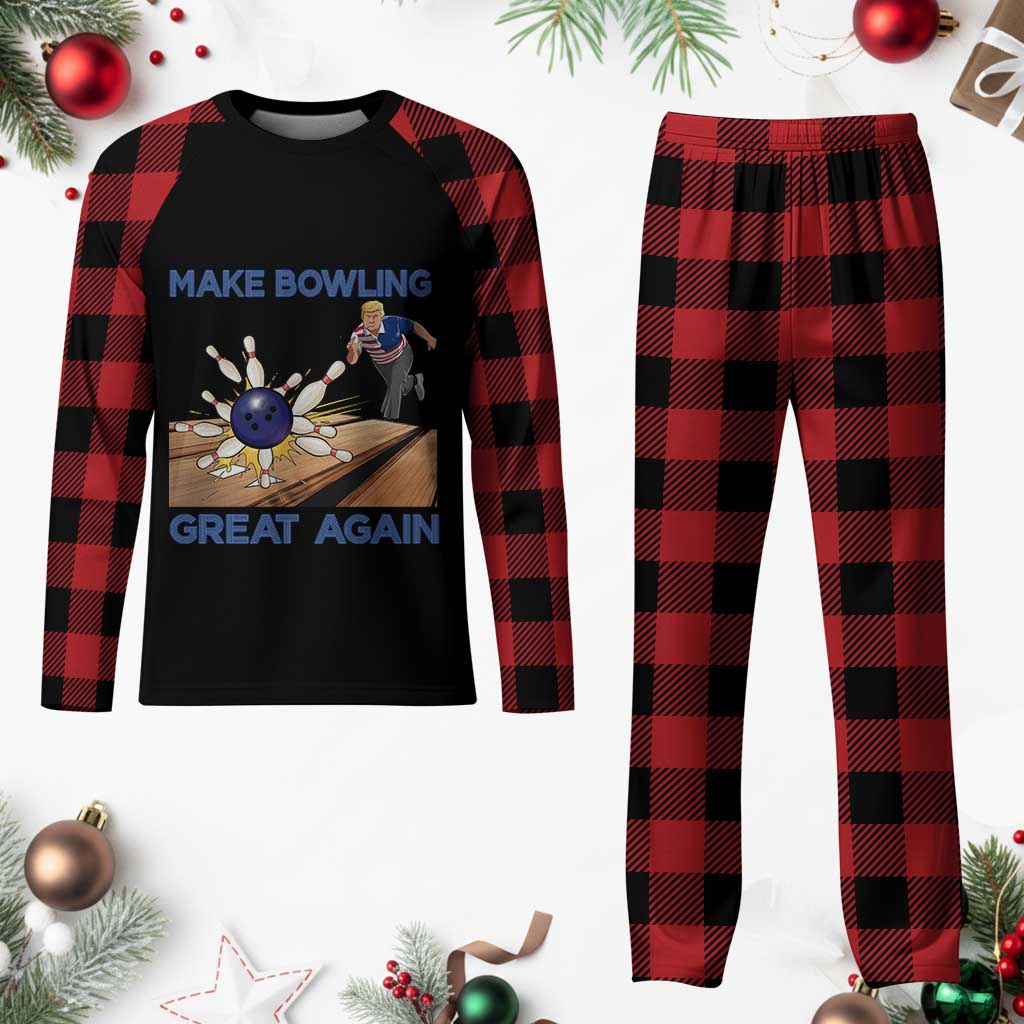 Make Bowling Great Again Plaid Pajama Set Funny Bowler Gift - Wonder Print Shop