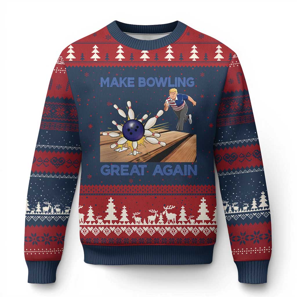 Make Bowling Great Again Ugly Christmas Sweater Funny Bowler Gift - Wonder Print Shop