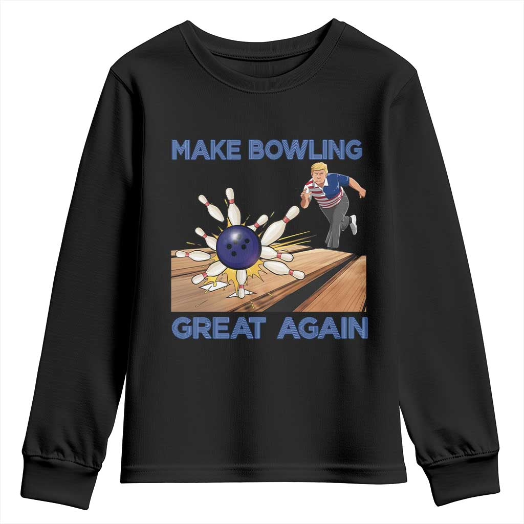 Make Bowling Great Again Youth Sweatshirt Funny Bowler Gift - Wonder Print Shop