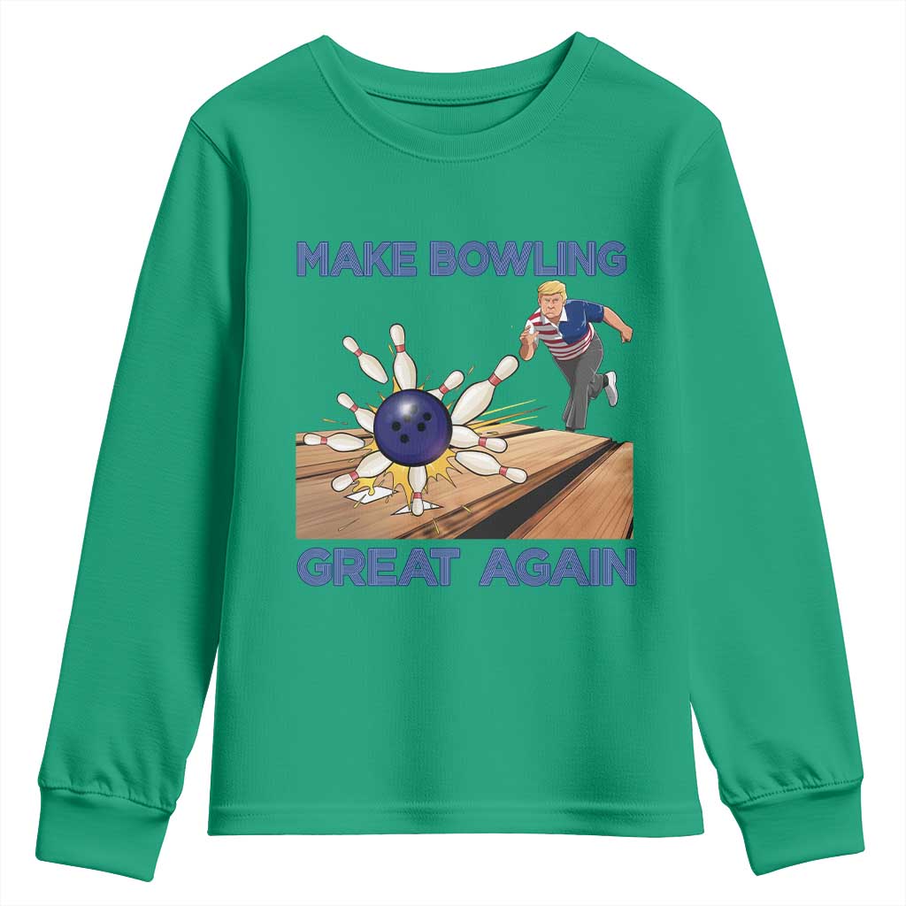 Make Bowling Great Again Youth Sweatshirt Funny Bowler Gift - Wonder Print Shop