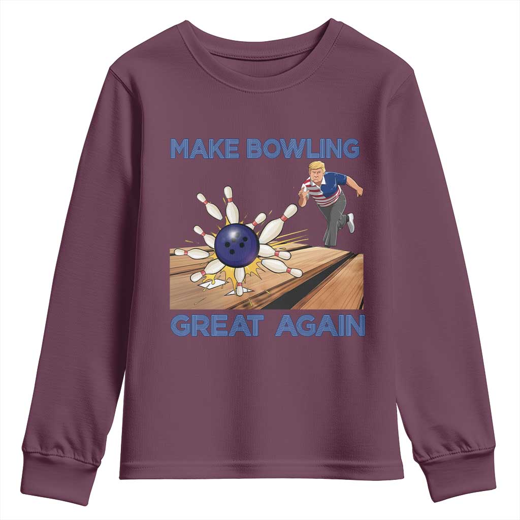 Make Bowling Great Again Youth Sweatshirt Funny Bowler Gift - Wonder Print Shop