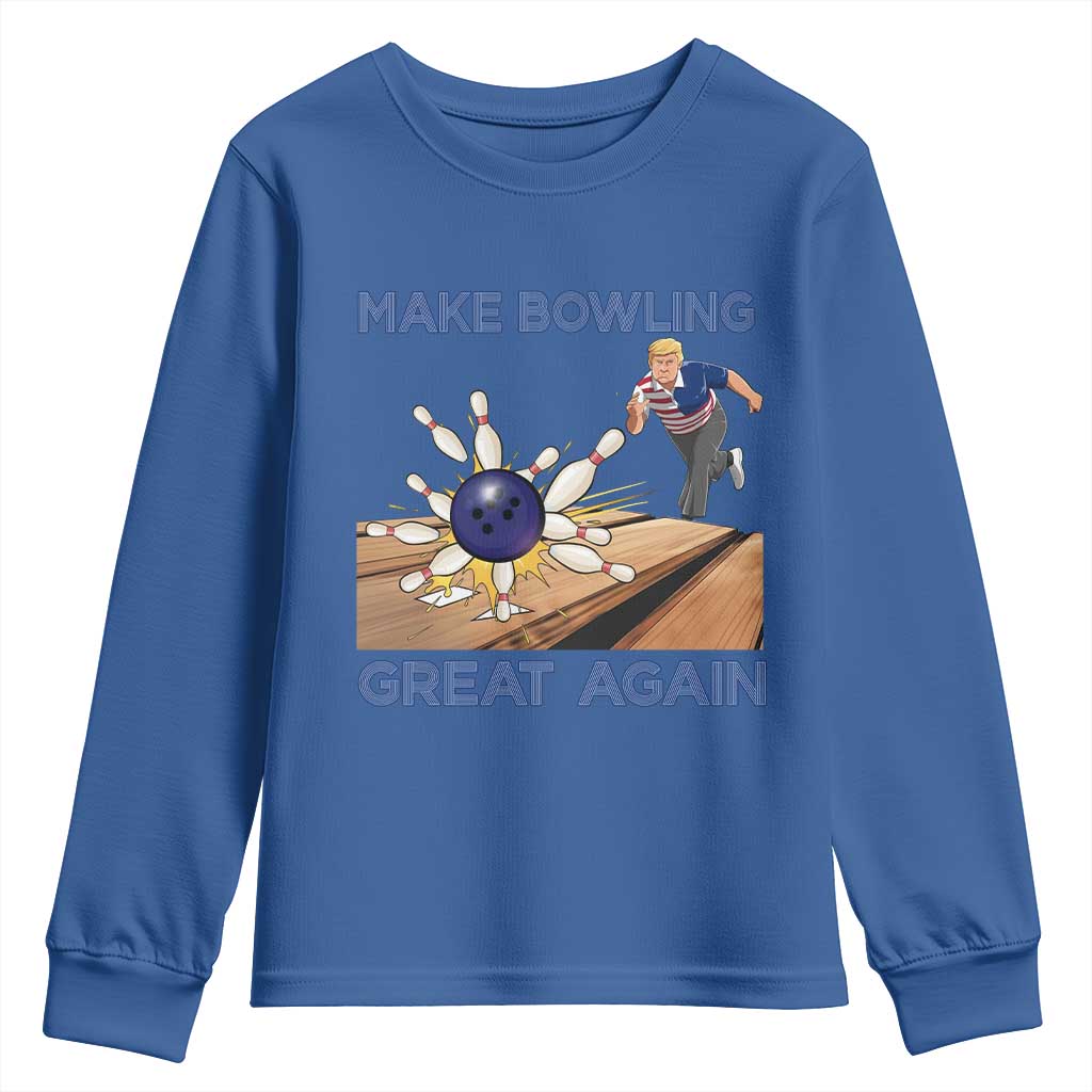 Make Bowling Great Again Youth Sweatshirt Funny Bowler Gift - Wonder Print Shop