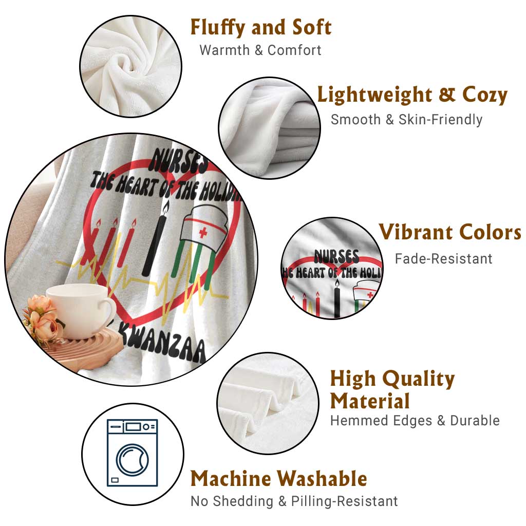 Nurse The Heart Of The Holiday Throw Blanket Happy Kwanzaa Medical Gift - Wonder Print Shop