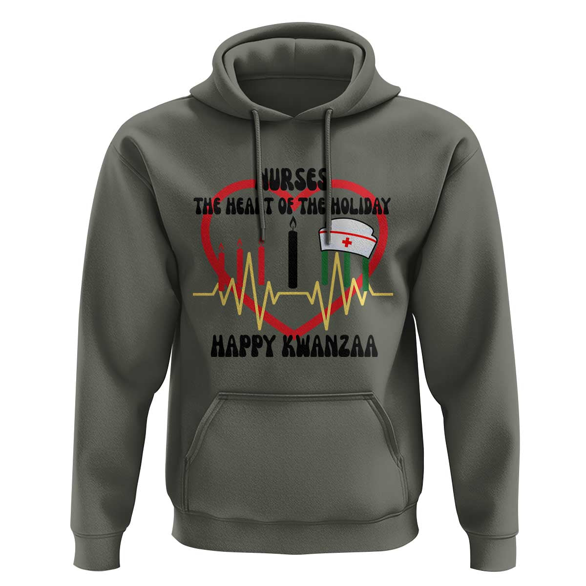 Nurse The Heart Of The Holiday Hoodie Happy Kwanzaa Medical Gift - Wonder Print Shop