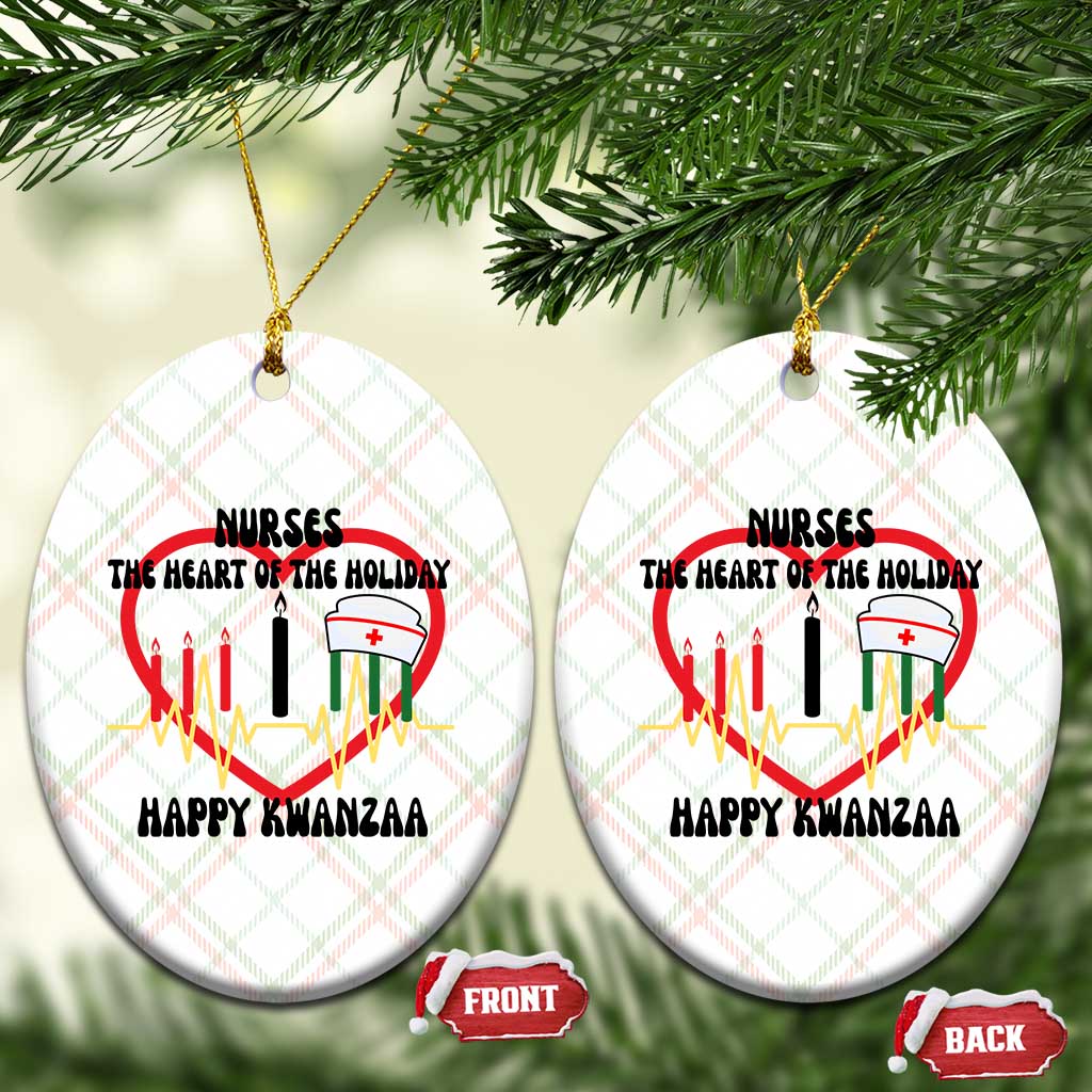 Nurse The Heart Of The Holiday Ceramic Ornament Happy Kwanzaa Medical Gift - Wonder Print Shop