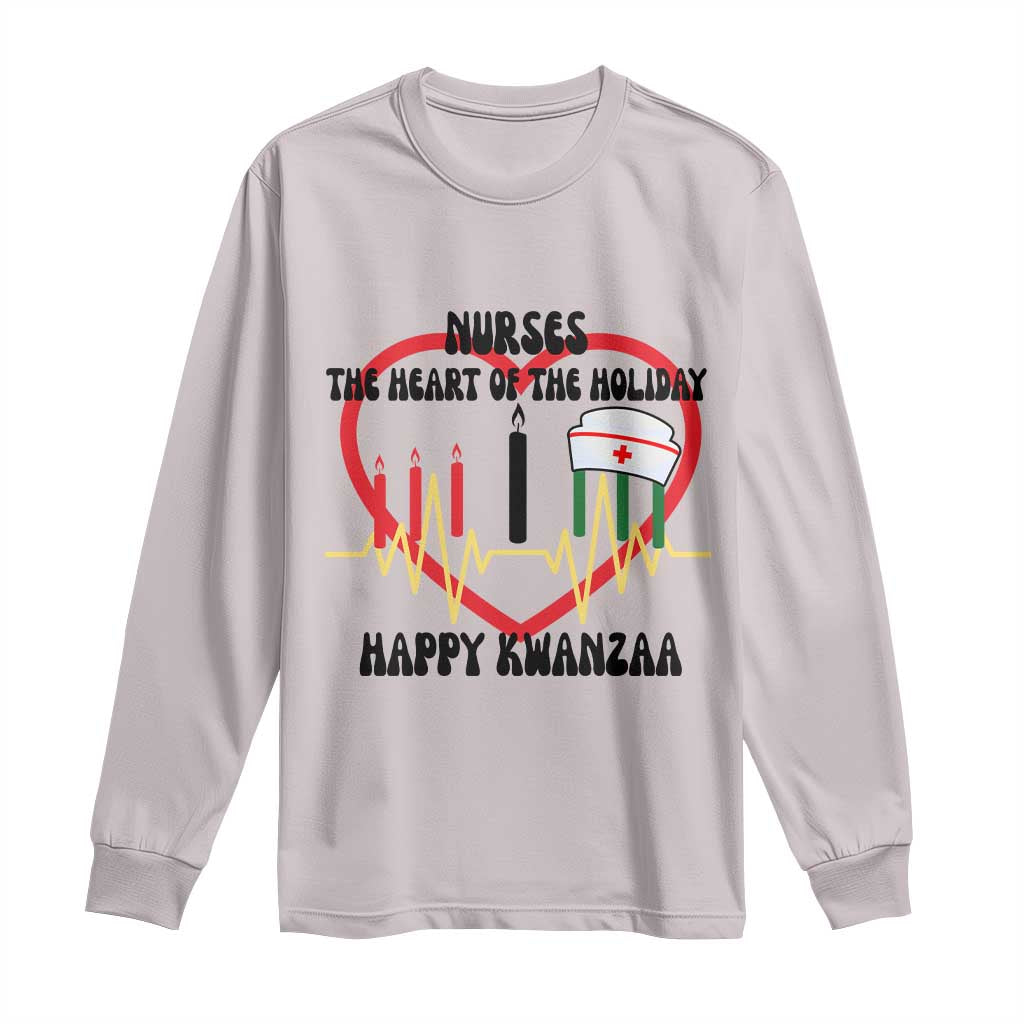 Nurse The Heart Of The Holiday Long Sleeve Shirt Happy Kwanzaa Medical Gift - Wonder Print Shop