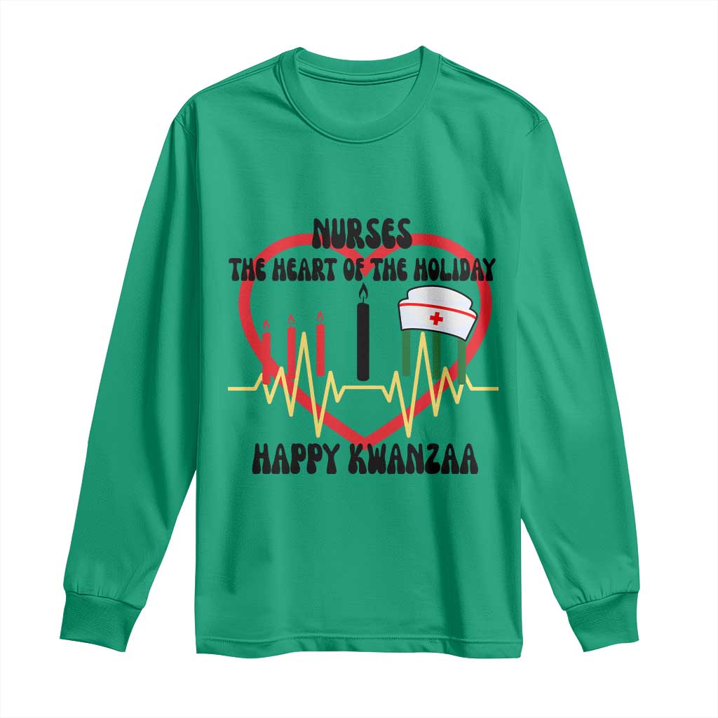 Nurse The Heart Of The Holiday Long Sleeve Shirt Happy Kwanzaa Medical Gift - Wonder Print Shop