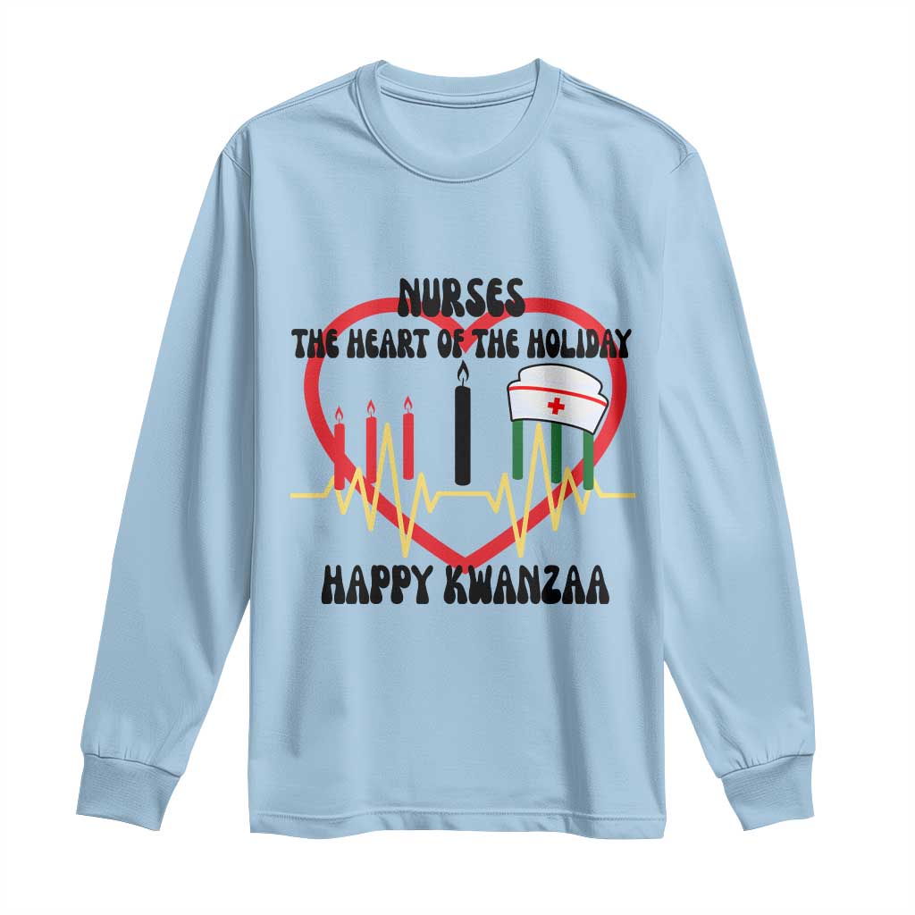Nurse The Heart Of The Holiday Long Sleeve Shirt Happy Kwanzaa Medical Gift - Wonder Print Shop