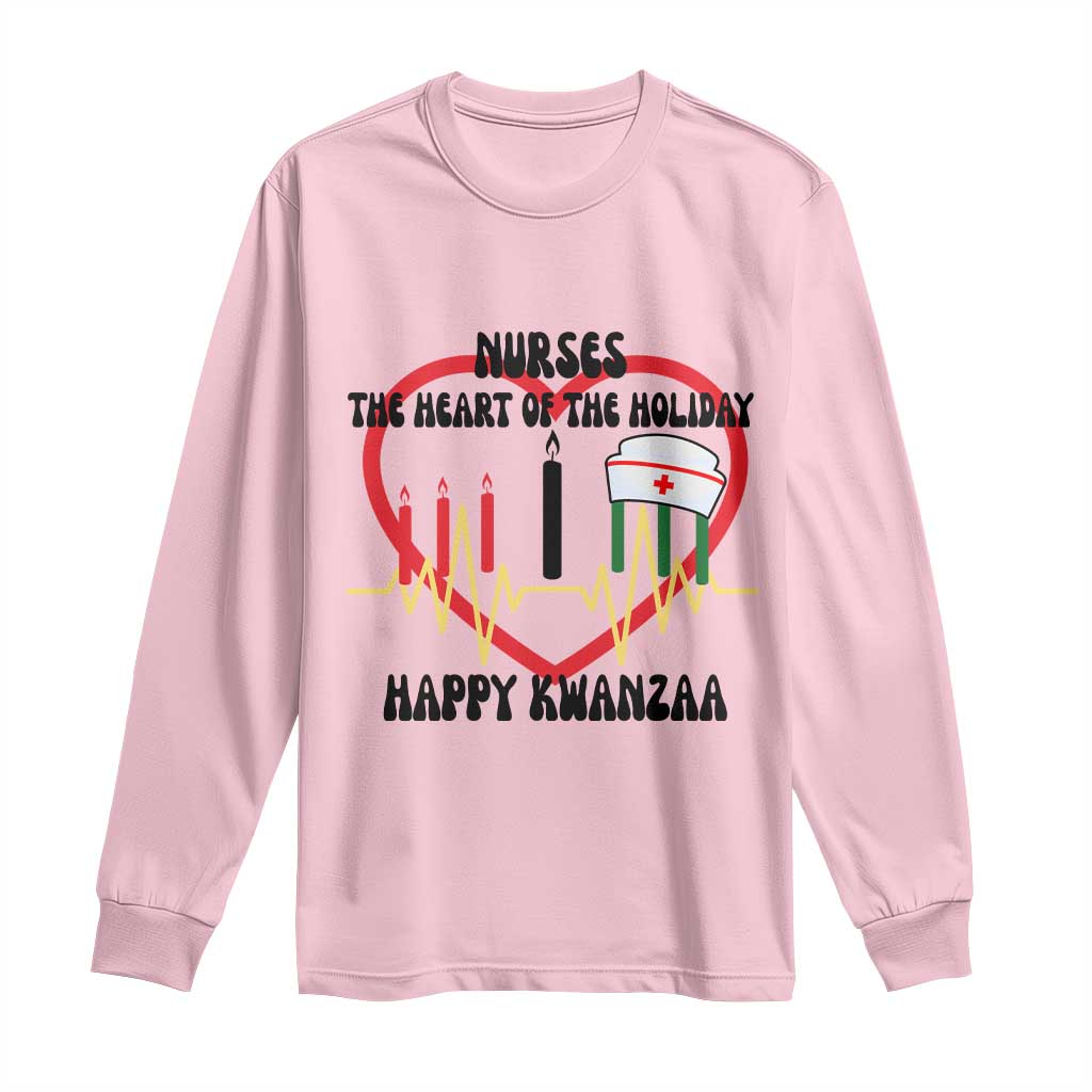 Nurse The Heart Of The Holiday Long Sleeve Shirt Happy Kwanzaa Medical Gift - Wonder Print Shop