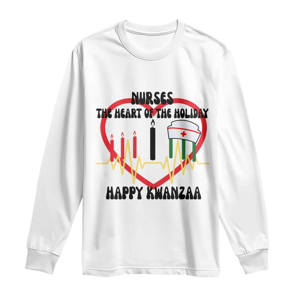 Nurse The Heart Of The Holiday Long Sleeve Shirt Happy Kwanzaa Medical Gift - Wonder Print Shop