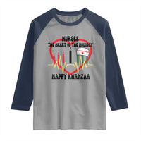 Nurse The Heart Of The Holiday Raglan Shirt Happy Kwanzaa Medical Gift - Wonder Print Shop
