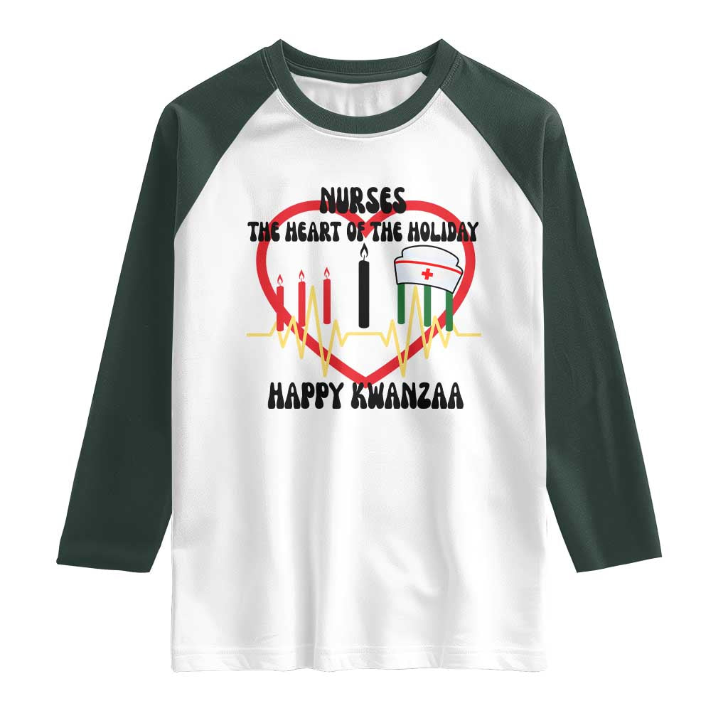 Nurse The Heart Of The Holiday Raglan Shirt Happy Kwanzaa Medical Gift - Wonder Print Shop