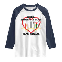 Nurse The Heart Of The Holiday Raglan Shirt Happy Kwanzaa Medical Gift - Wonder Print Shop
