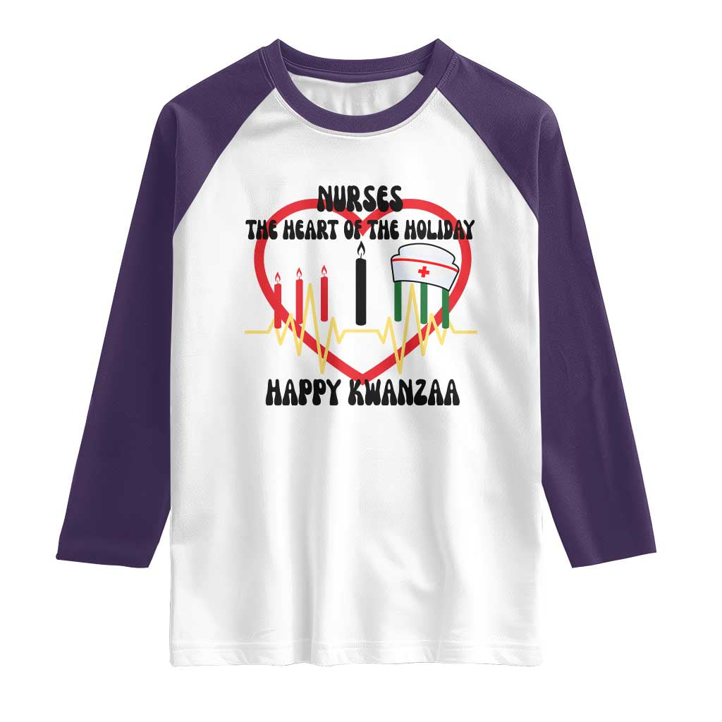 Nurse The Heart Of The Holiday Raglan Shirt Happy Kwanzaa Medical Gift - Wonder Print Shop