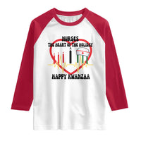 Nurse The Heart Of The Holiday Raglan Shirt Happy Kwanzaa Medical Gift - Wonder Print Shop