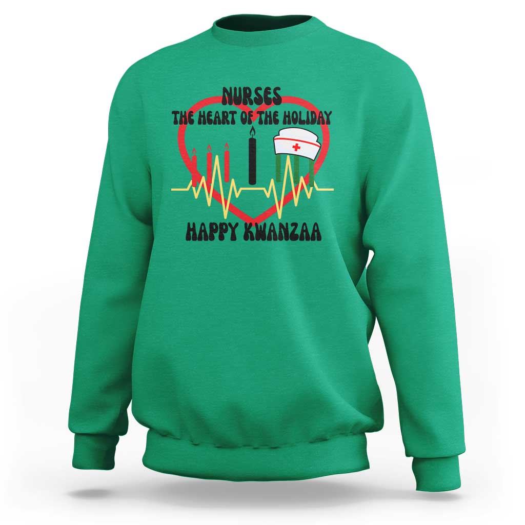 Nurse The Heart Of The Holiday Sweatshirt Happy Kwanzaa Medical Gift - Wonder Print Shop
