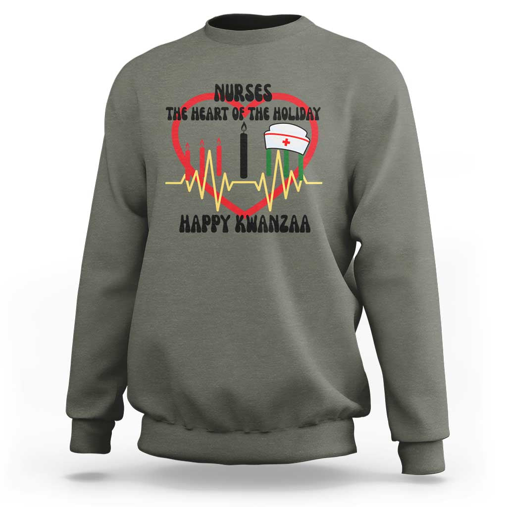Nurse The Heart Of The Holiday Sweatshirt Happy Kwanzaa Medical Gift - Wonder Print Shop