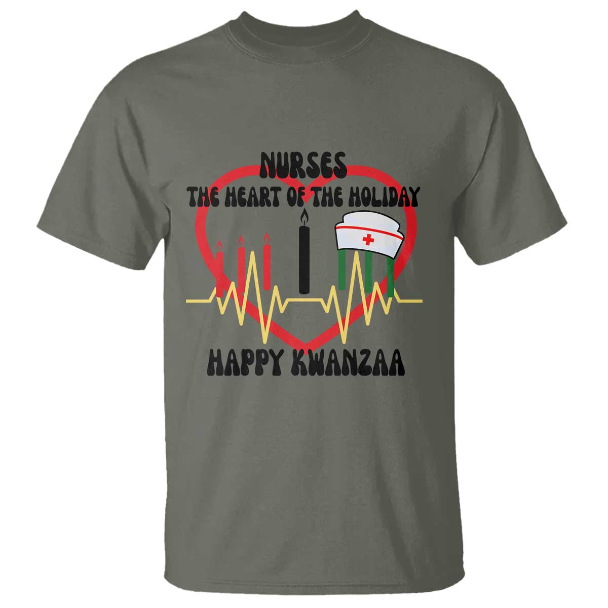 Nurse The Heart Of The Holiday T Shirt Happy Kwanzaa Medical Gift - Wonder Print Shop