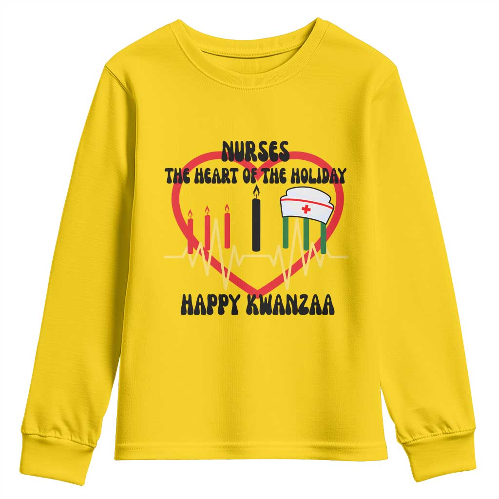 Nurse The Heart Of The Holiday Youth Sweatshirt Happy Kwanzaa Medical Gift - Wonder Print Shop