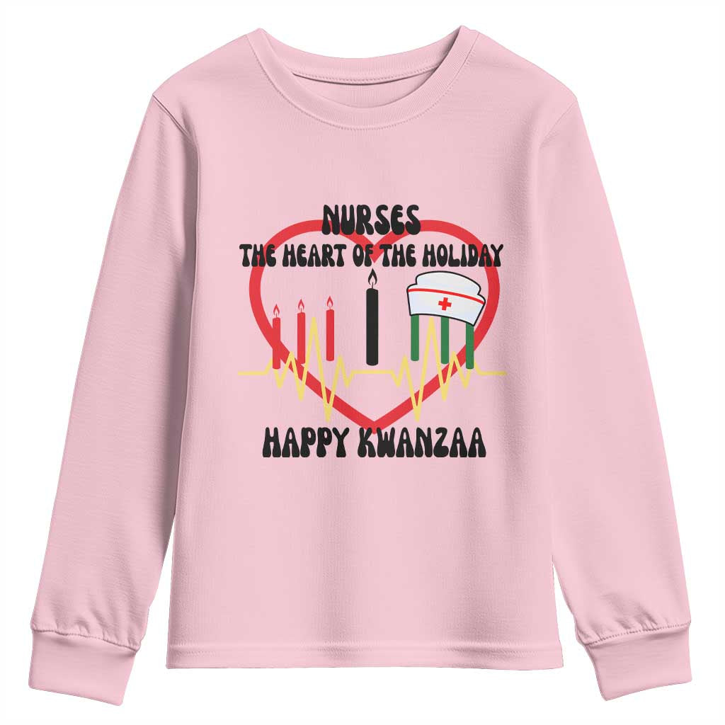 Nurse The Heart Of The Holiday Youth Sweatshirt Happy Kwanzaa Medical Gift - Wonder Print Shop