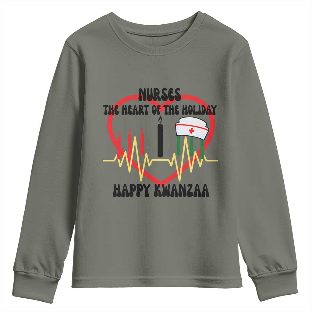 Nurse The Heart Of The Holiday Youth Sweatshirt Happy Kwanzaa Medical Gift - Wonder Print Shop