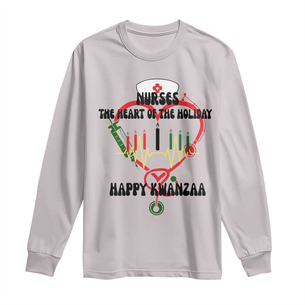 Nurses The Heart Of The Holiday Long Sleeve Shirt Kwanzaa Celebration Gift - Wonder Print Shop