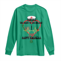 Nurses The Heart Of The Holiday Long Sleeve Shirt Kwanzaa Celebration Gift - Wonder Print Shop