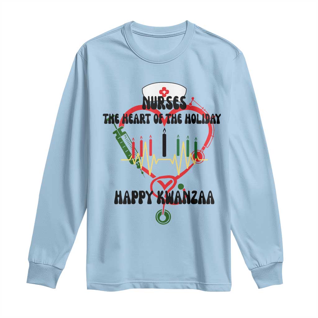 Nurses The Heart Of The Holiday Long Sleeve Shirt Kwanzaa Celebration Gift - Wonder Print Shop
