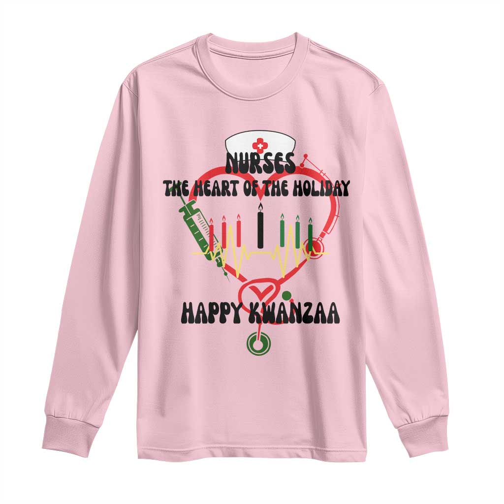 Nurses The Heart Of The Holiday Long Sleeve Shirt Kwanzaa Celebration Gift - Wonder Print Shop