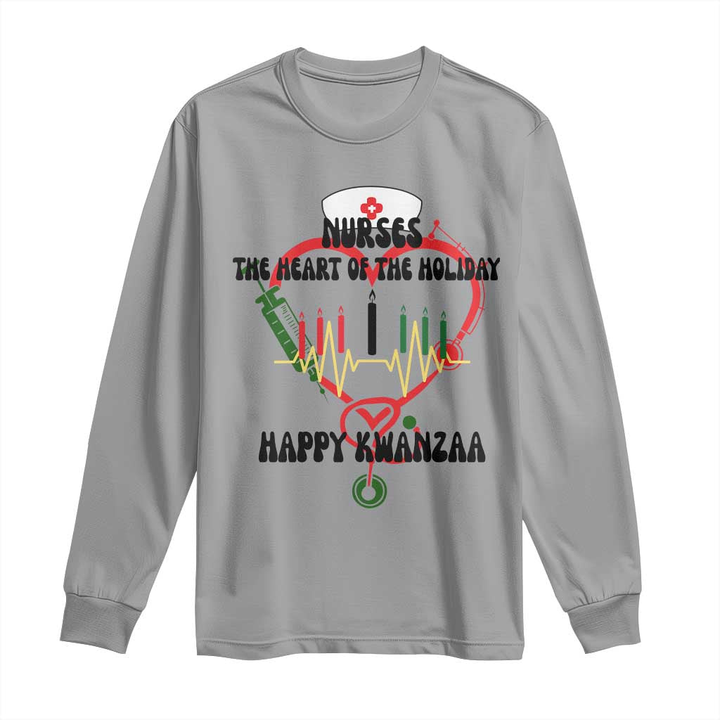 Nurses The Heart Of The Holiday Long Sleeve Shirt Kwanzaa Celebration Gift - Wonder Print Shop