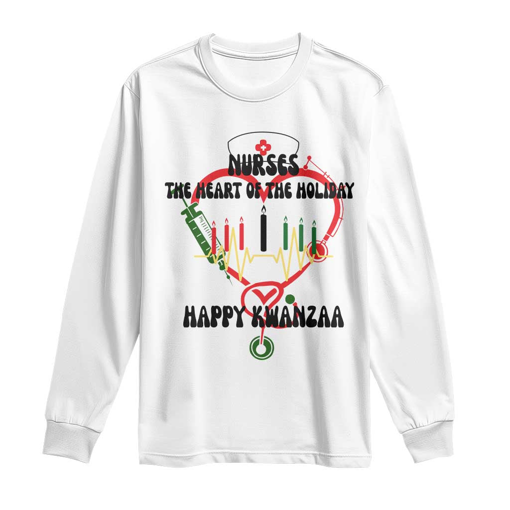 Nurses The Heart Of The Holiday Long Sleeve Shirt Kwanzaa Celebration Gift - Wonder Print Shop