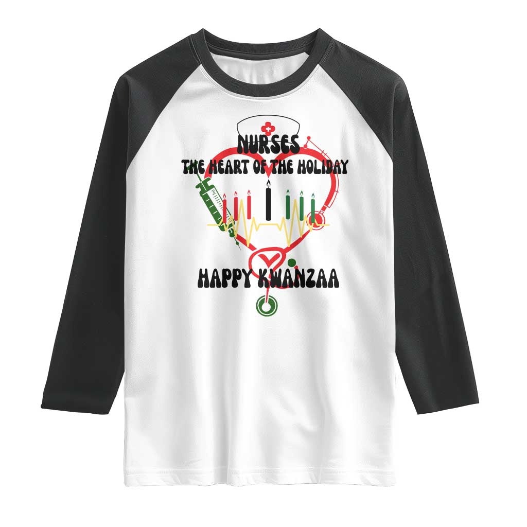 Nurses The Heart Of The Holiday Raglan Shirt Kwanzaa Celebration Gift - Wonder Print Shop