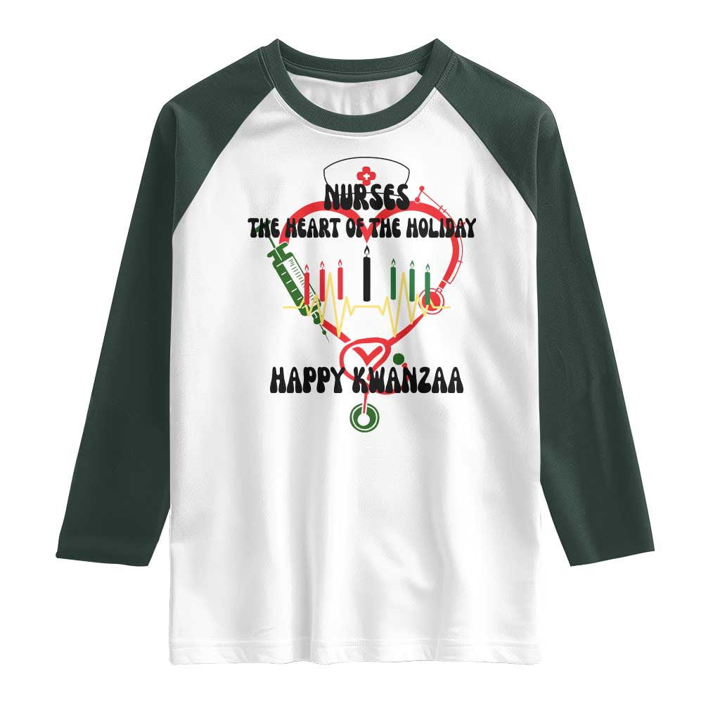 Nurses The Heart Of The Holiday Raglan Shirt Kwanzaa Celebration Gift - Wonder Print Shop