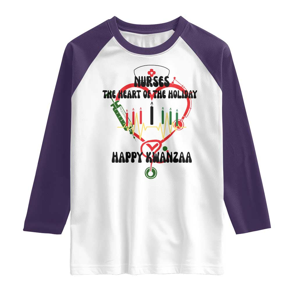 Nurses The Heart Of The Holiday Raglan Shirt Kwanzaa Celebration Gift - Wonder Print Shop