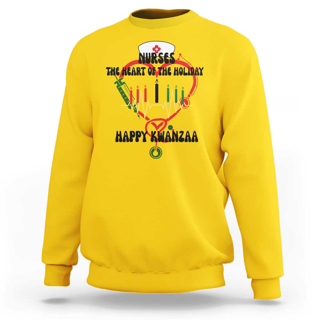 Nurses The Heart Of The Holiday Sweatshirt Kwanzaa Celebration Gift - Wonder Print Shop