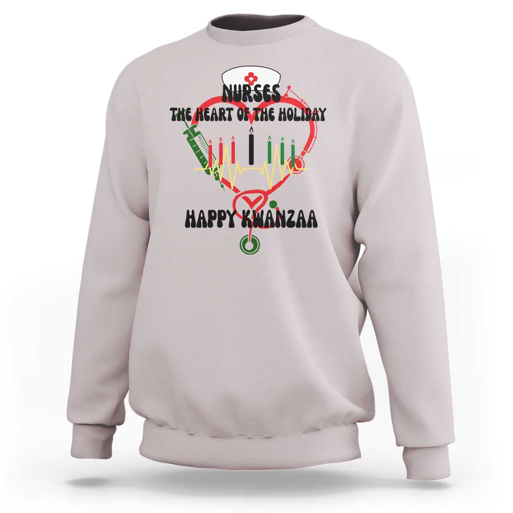 Nurses The Heart Of The Holiday Sweatshirt Kwanzaa Celebration Gift - Wonder Print Shop