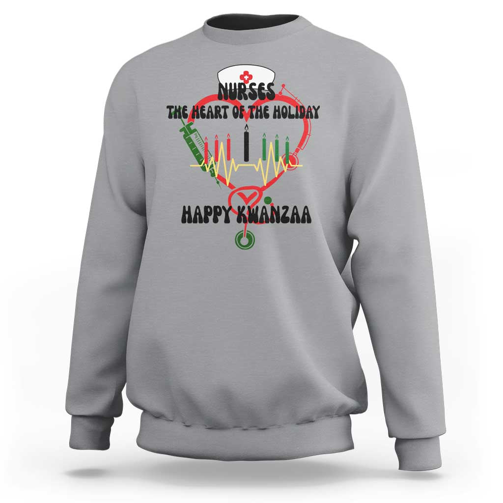 Nurses The Heart Of The Holiday Sweatshirt Kwanzaa Celebration Gift - Wonder Print Shop