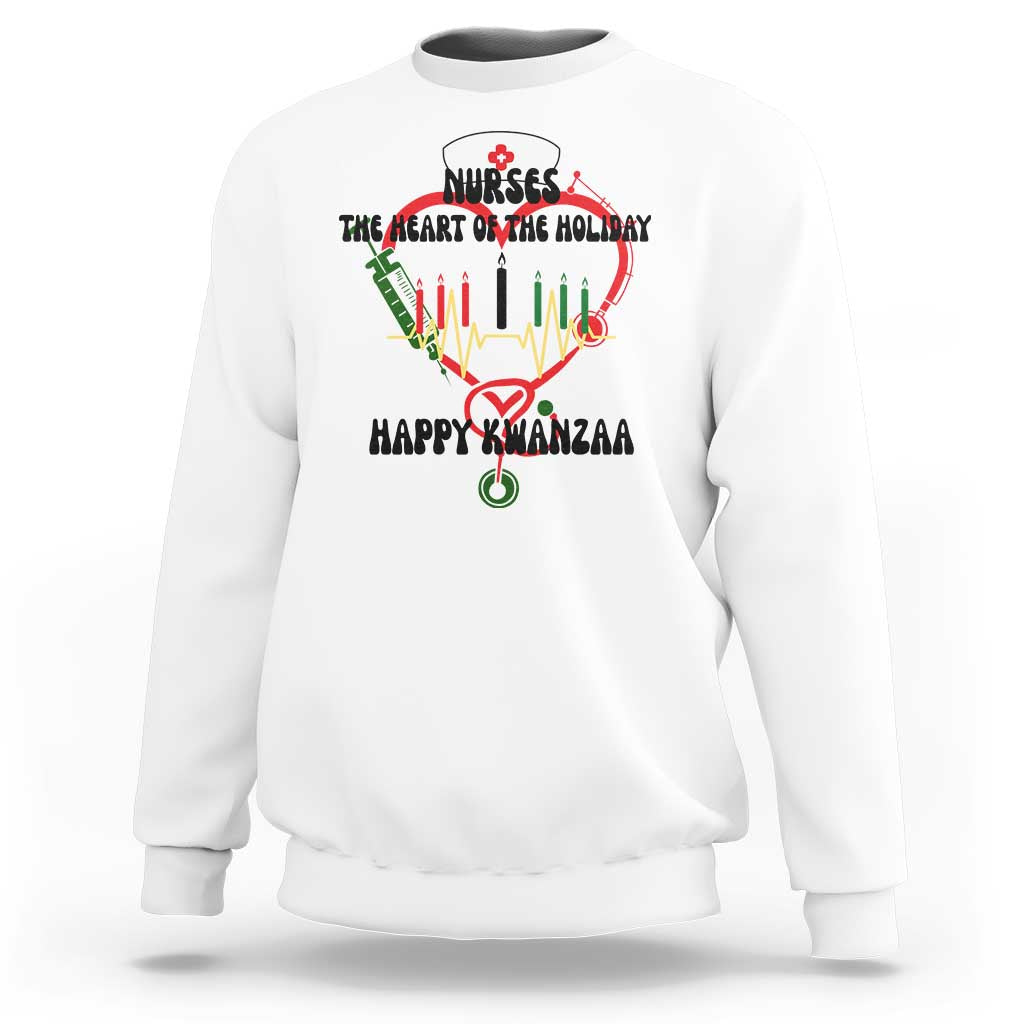 Nurses The Heart Of The Holiday Sweatshirt Kwanzaa Celebration Gift - Wonder Print Shop
